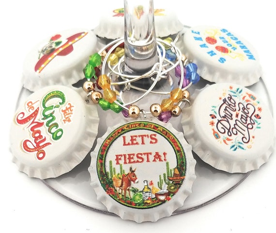 Cinco De Mayo Wine Glass Charms - 6/pack