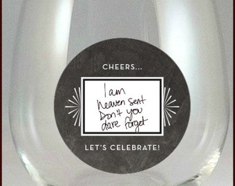 Wine Glass Decals - Write whatever you like on them - Glass Not Included, 10 pack