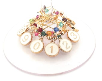 Number Wine Charms - 10 Per Set