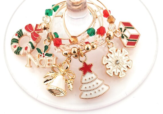 Festive Christmas Wine Charms - 6/Pack