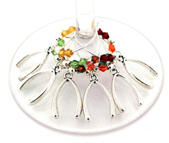 Thanksgiving Wine Charms - Wishbone Wine Charms 6/pack