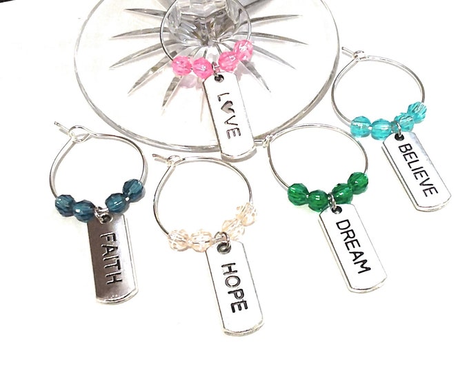 Inspirational Wine Charms - Believe - 5 pack