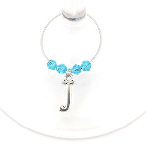 Personalized Wedding Wine Charms With An Initial Charm - Initial Wine Charms - Letter Wine Charms - Bridal Party Gifts - Wedding Party Gifts