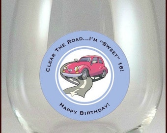 16th Birthday Glass Decals -  Sweet 16 - 10 Pack, Glass Not included