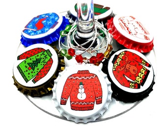 Very Ugly Sweater Wine Charms - Pack Of 8 - Party Favor Packaging Option Available