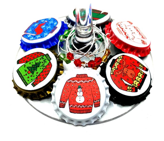 Very Ugly Sweater Wine Charms - Pack Of 8 - Party Favor Packaging Option Available