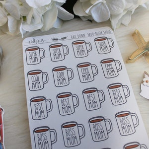 Rae Dunn Inspired Mom Mugs, Planner Stickers