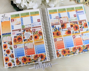 Sunflower Blues, ECLP, Planner Kit, Planner Stickers, Weekly Kit