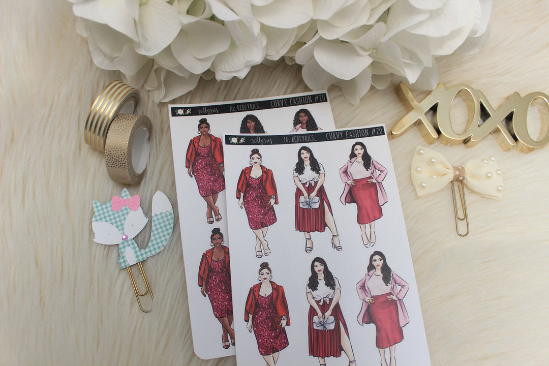 Mini Curvy Fashion Girls #20, CHOOSE YOUR OPTION, Fashion Stickers ...