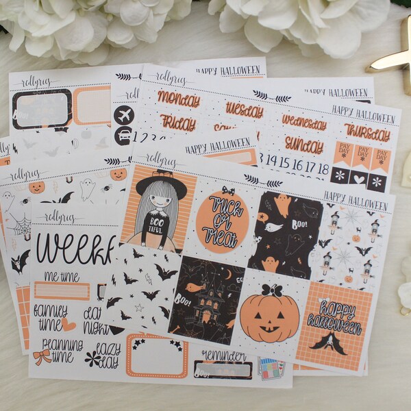 Happy Halloween, planner stickers, planner accessories,