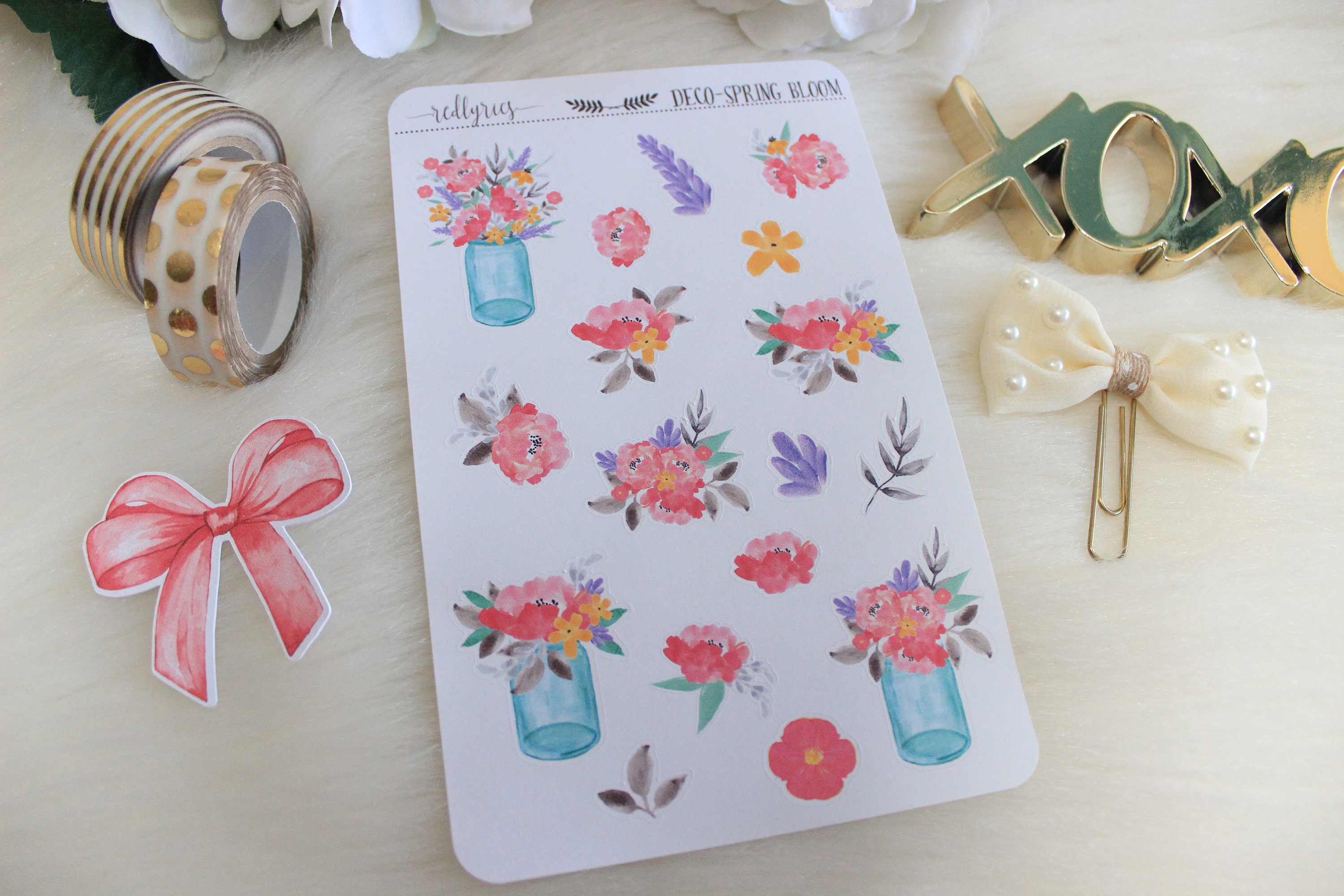 Spring Bloom Deco Stickers, Planner Stickers - Etsy