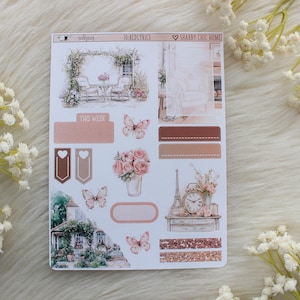 Shabby Chic Home, Planner Decoration, Journal Stickers, Planner Stickers, Floral Stickers