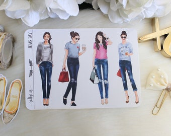 Jeans Day, Fashion Stickers, Planner Stickers