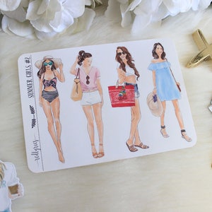 Summer Girls #2, Fashion Girls, Planner Stickers