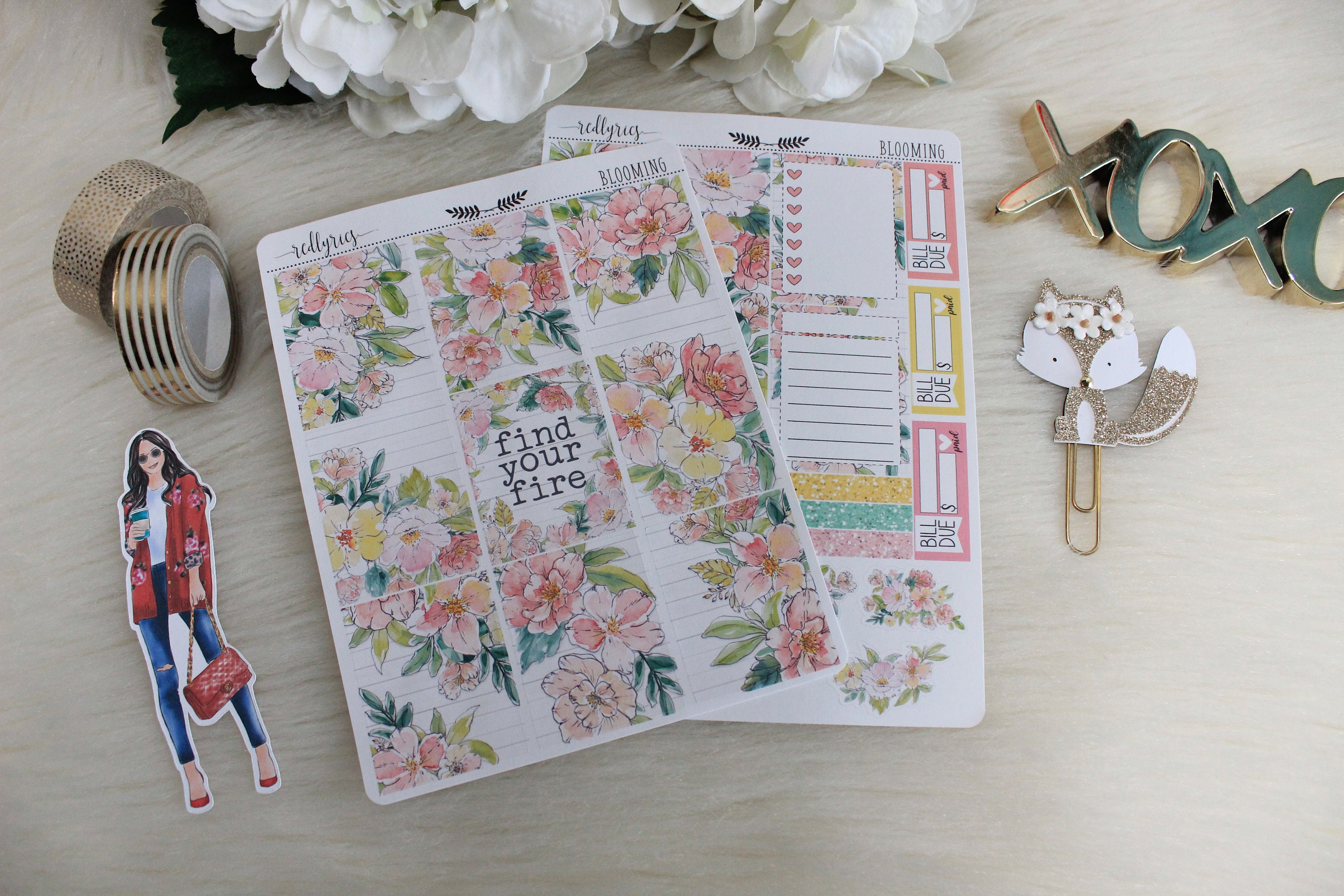 BLOOMING Planner Kit Planner Stickers | Etsy