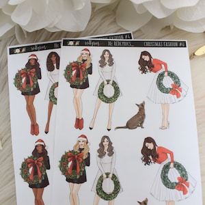 Mini Christmas Fashion Girls #4, ELIGE TU OPCIÓN, Pegatinas de moda, Pegatinas planificadoras