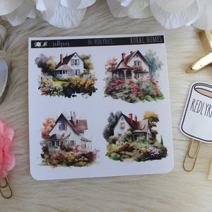 RURAL COTTAGES Decor, Planner Decoration, Spring Stickers, Planner Stickers