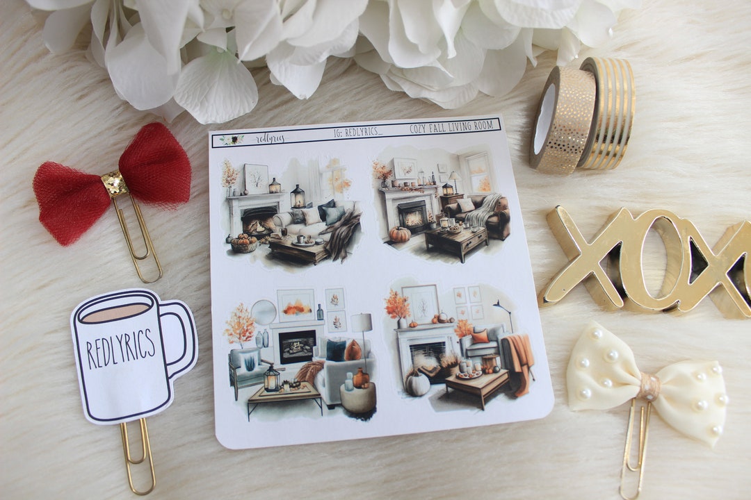 Cozy Fall Living Room, Planner Decoration, Journal Stickers, Planner ...