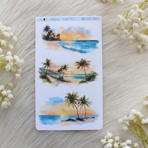 Ocean Sunset, Planner Decoration, Journal Stickers, Planner Stickers, Fashion Stickers