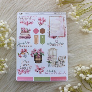 Orquídeas tiernas, decoración de agenda, pegatinas para diario, pegatinas para agenda, pegatinas de moda