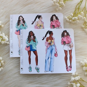 Filles mode n°70, choisissez votre option, décoration d'agenda, autocollants de carnet de notes, autocollants d'agenda, autocollants mode