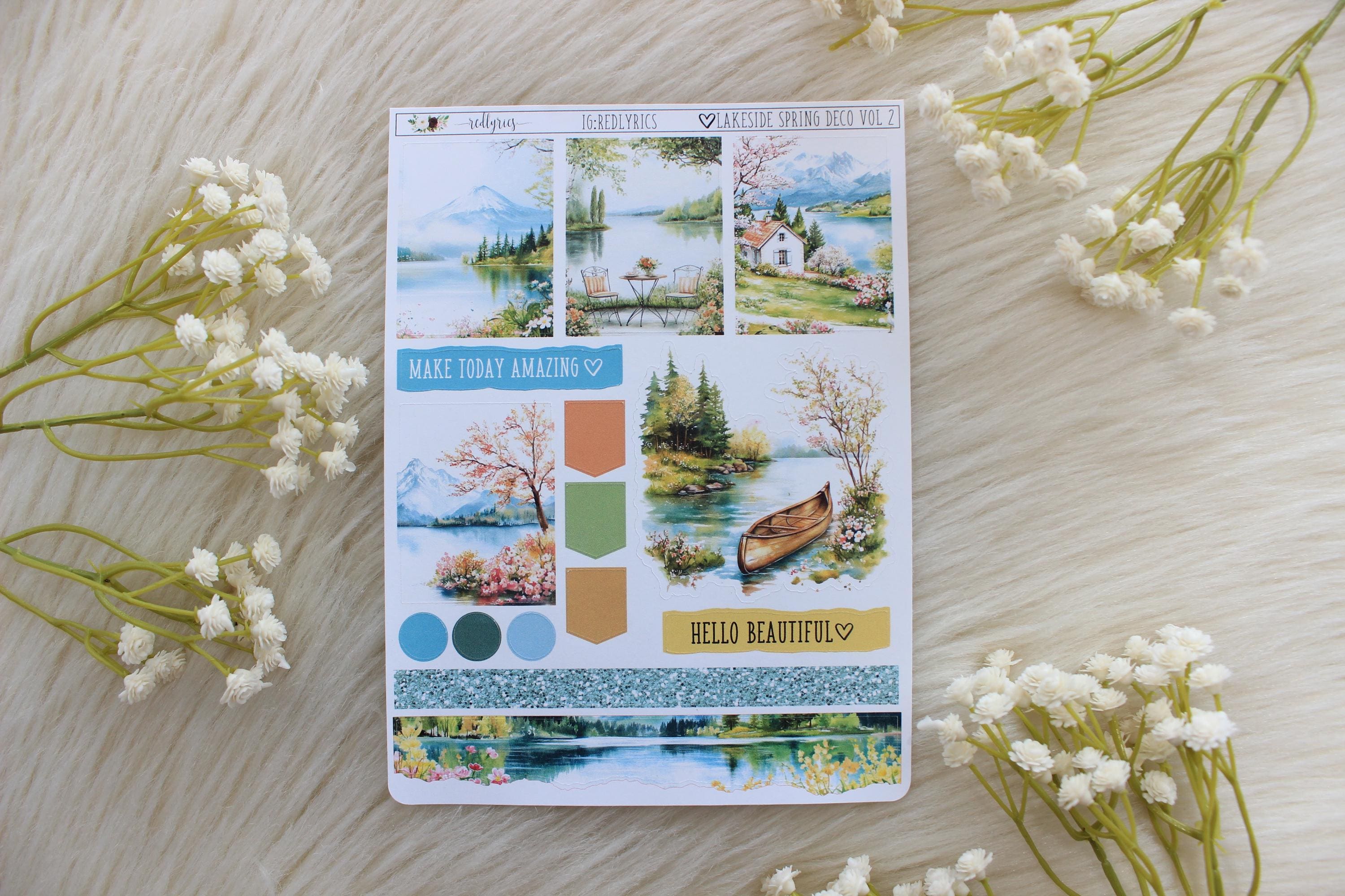 Lakeside Spring Deco Vol 2 , Spring Stickers, Planner Decoration ...