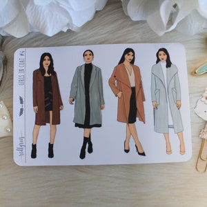 Girls in Coat #4, Fashion Girls, Fashion Stickers