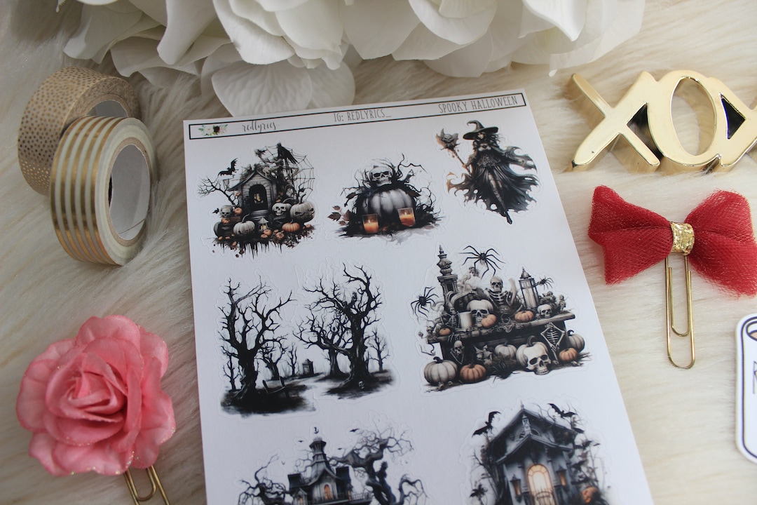 Spooky Halloween, Planner Decoration, Journal Stickers, Planner ...