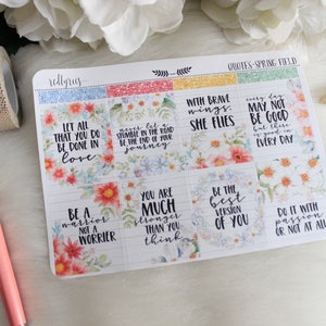 Quotes Spring Field, Planner Stickers, Motivational Quotes