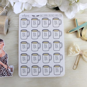Rae Dunn Inpired TEA mug, Planner Stickers