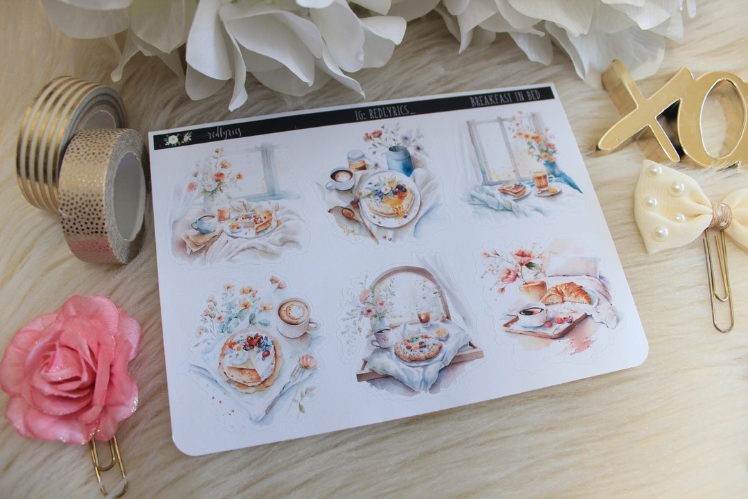 Breakfast in Bed, Planner Decoration, Spring Stickers, Planner Stickers ...
