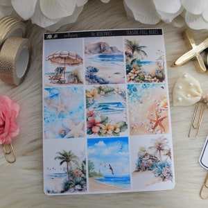 SEASIDE Full Boxes,  Planner Decoration, Spring Stickers, Planner Stickers