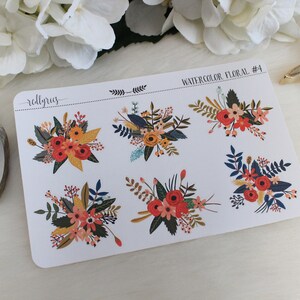 Watercolor Floral #4, Deco Stickers, Planner Stickers