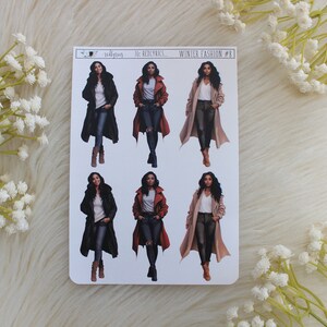 Mini Winter Fashion #8, DARK SKIN ONLY, Fashion Girls, Fashion Stickers