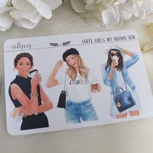Coffee Girls #2 Brown Skin, Fashion Stickers