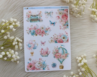 BLUSHING Vol 2, Decorazione per planner, Adesivi per diario, Adesivi per planner, Estate