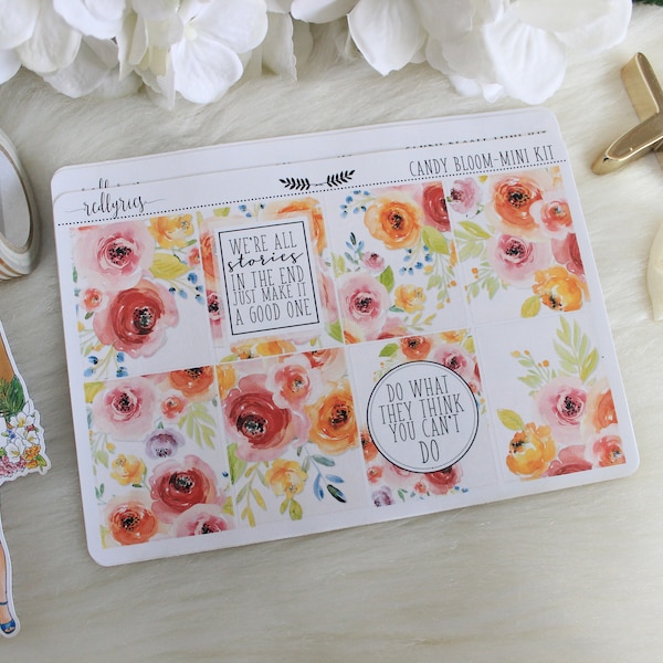 Candy Bloom Mini Kit, Planner Stickers, ECLP Planner Kit