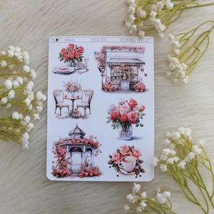 Valentine's Day Cafe, Planner Decoration, Journal Stickers, Planner Stickers, Fashion Stickers