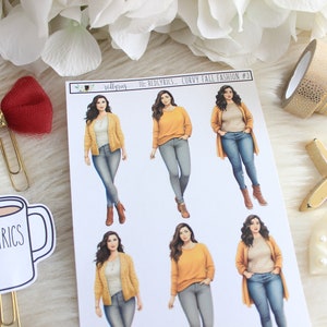 Mini Curvy Fall Fashion #3, ALLEEN LICHTE HUID, Modemeisjes, Modestickers