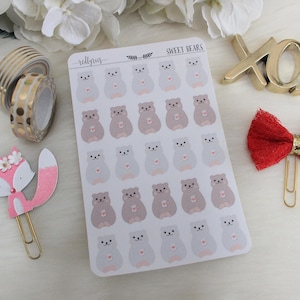Sweet Bears, Planner Stickers, Planner Supplies