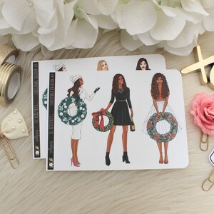 Christmas Fashion Girls #3,  CHOOSE YOUR OPTION, Fashion Stickers, Planner Stickers