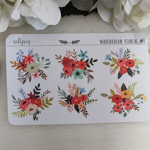 Watercolor Floral #5, Deco Stickers, Planner Stickers