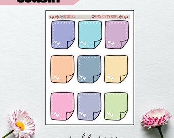 May include: Sheet of colorful sticky notes with a white border and heart accents. The notes are in shades of purple, blue, pink, orange, and green. The text "H2026 Sticky Notes" is visible. The word "redlyrics" is also visible.