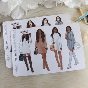 Moda Outono #4, ESCOLHA SUA OPÇÃO, Fashion Girls, Adesivos Planner