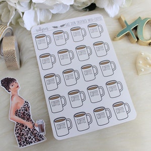 Rae Dunn Inspired COFFEE mug, Planner Stickers, Planner Supplies