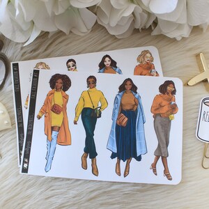 Moda outono #7, ESCOLHA SUA OPÇÃO, adesivos de moda, adesivos de planejador