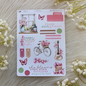 Orquídeas tiernas VOL 2, Decoración de agenda, Pegatinas para diario, Pegatinas para agenda, Pegatinas de moda