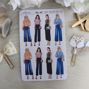 Mini Fashion Girls #23, Fashion Girls, Planner Stickers