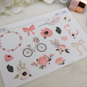Sweet Floral Planner Stickers