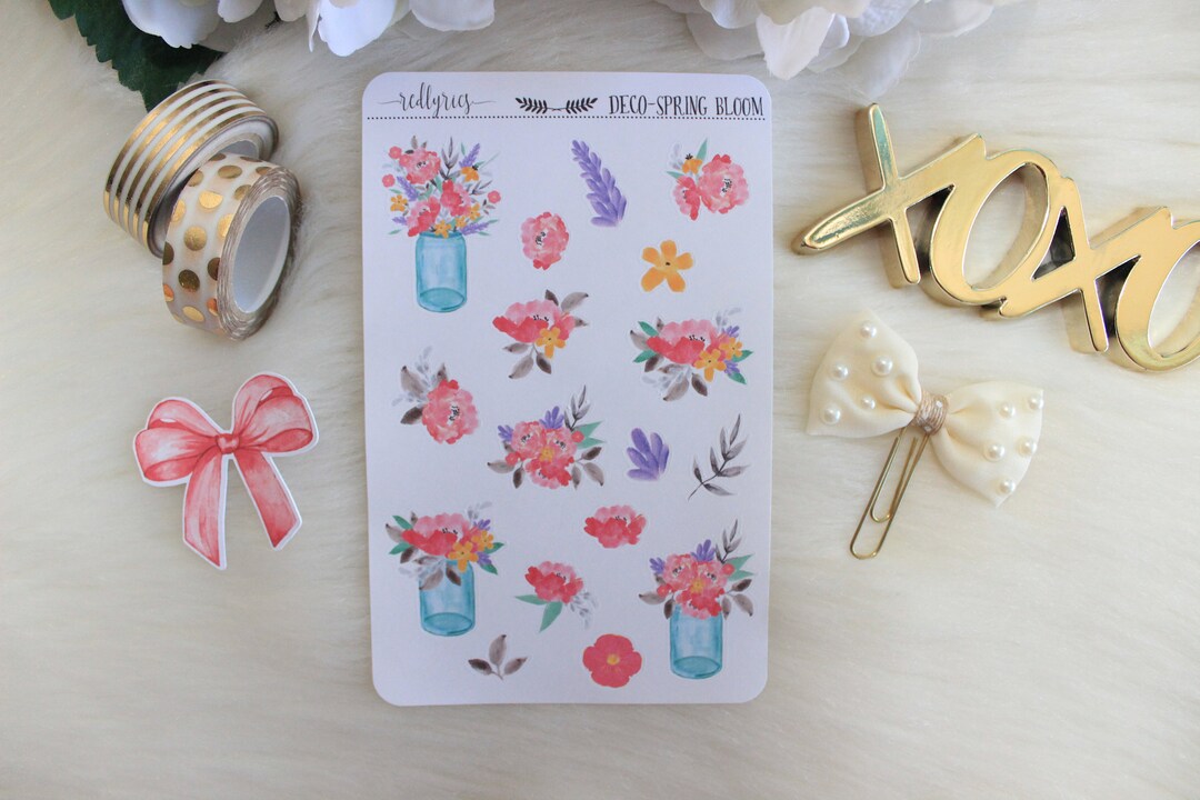 Spring Bloom Deco Stickers, Planner Stickers - Etsy
